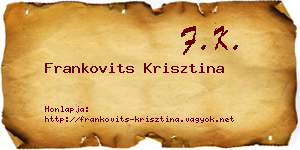 Frankovits Krisztina névjegykártya